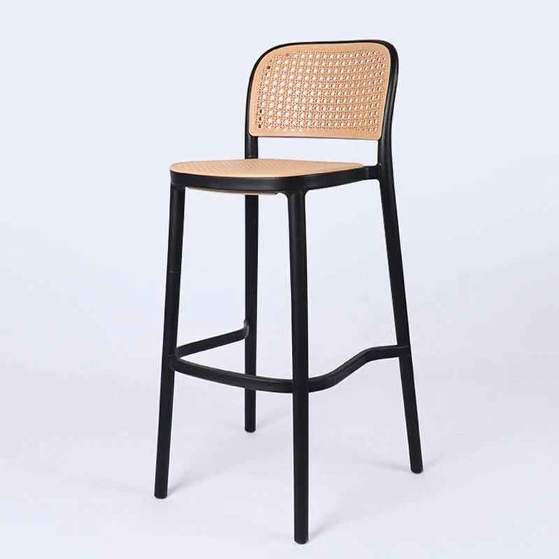 Sgabello da bar scandinavo impilabile Sgabello da bar senza braccioli plastica per soggiorno Clearhalo