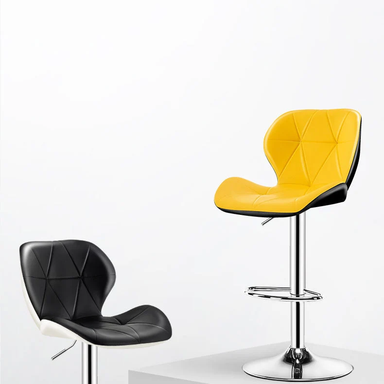 Sgabello da bar scandinavo metallo, ecopelle, regolabile, da bancone, per la casa Clearhalo
