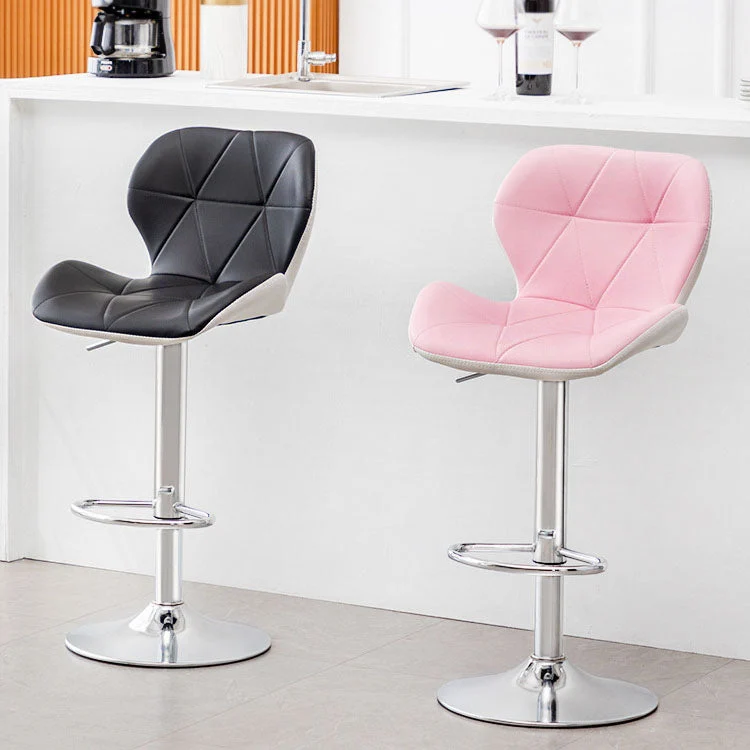 Sgabello da bar scandinavo metallo, ecopelle, regolabile, da bancone, per la casa Clearhalo