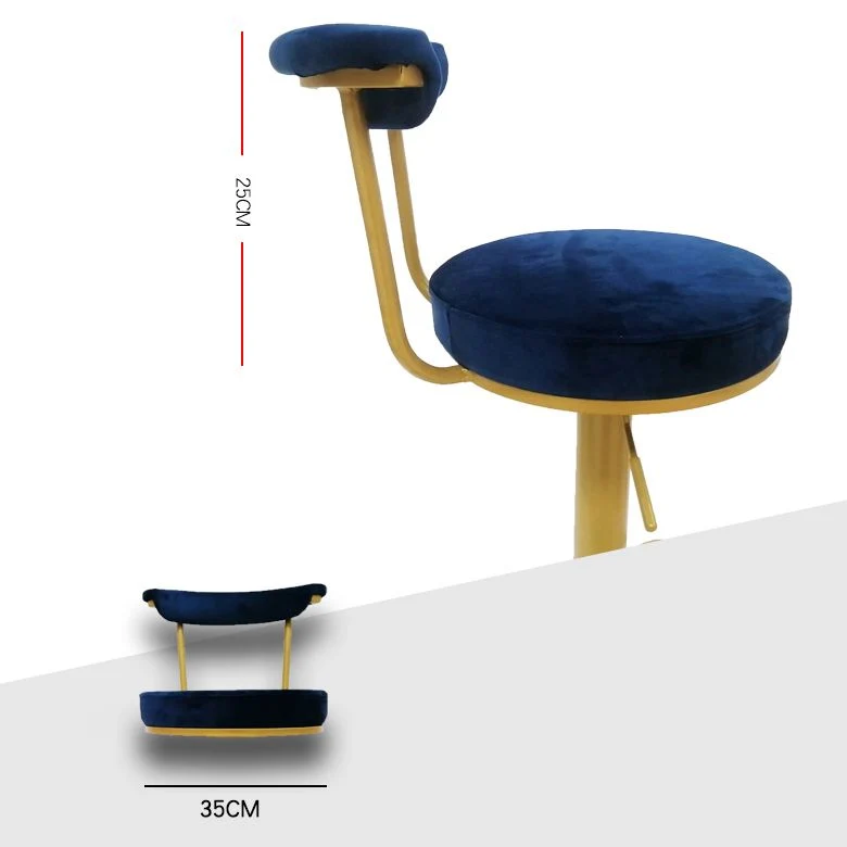 Sgabello da bar scandinavo metallo imbottito tessuto con finitura opaca per interni Clearhalo