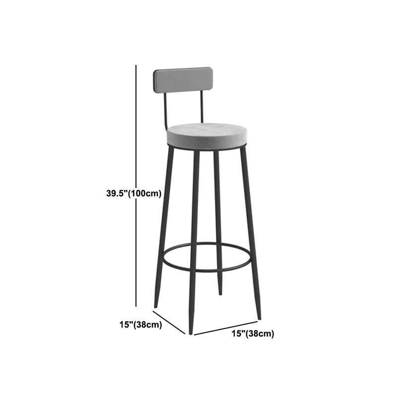 Sgabello da bar scandinavo metallo imbottito tessuto con finitura opaca per interni Clearhalo