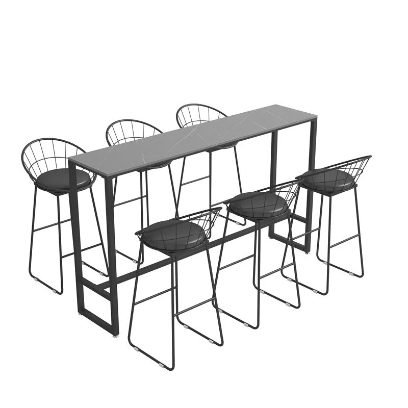 Sgabello da bar scandinavo metallo imbottito tessuto con finitura opaca per interni Clearhalo