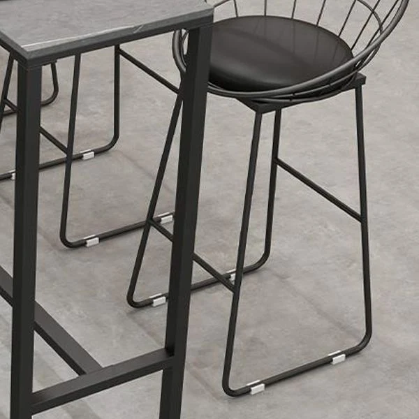 Sgabello da bar scandinavo metallo imbottito tessuto con finitura opaca per interni Clearhalo