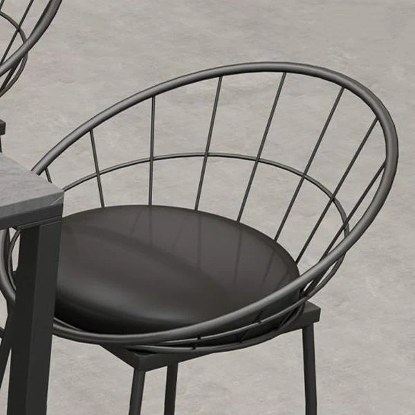 Sgabello da bar scandinavo metallo imbottito tessuto con finitura opaca per interni Clearhalo