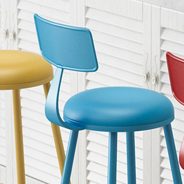 Sgabello da bar scandinavo metallo imbottito tessuto con finitura opaca Clearhalo