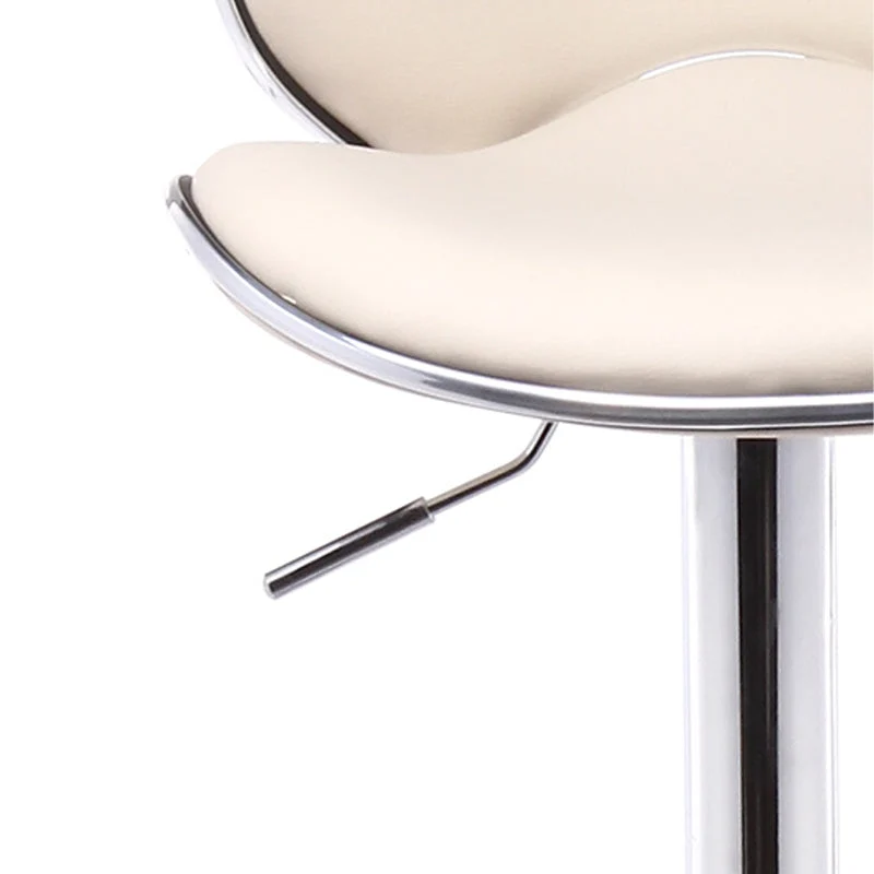 Sgabello da bar scandinavo metallo Sgabelli da bar regolabili pelle PU con schienale basso con finitura opaca Clearhalo