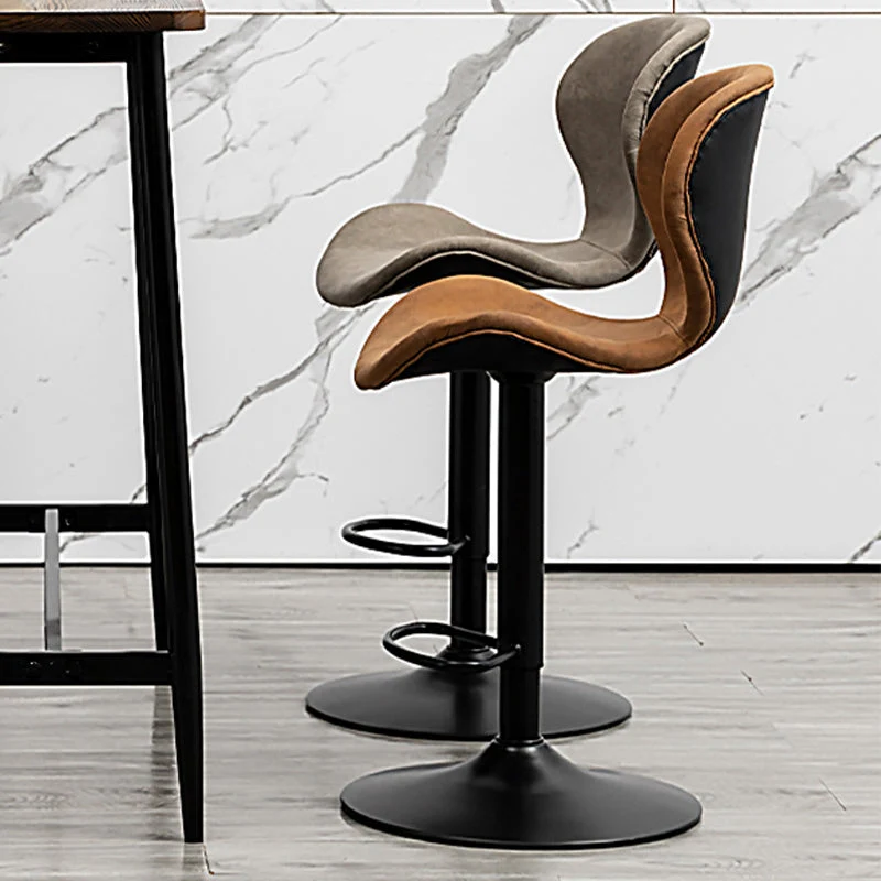 Sgabello da bar scandinavo metallo Sgabelli da bar regolabili pelle PU con finitura opaca per interni Clearhalo