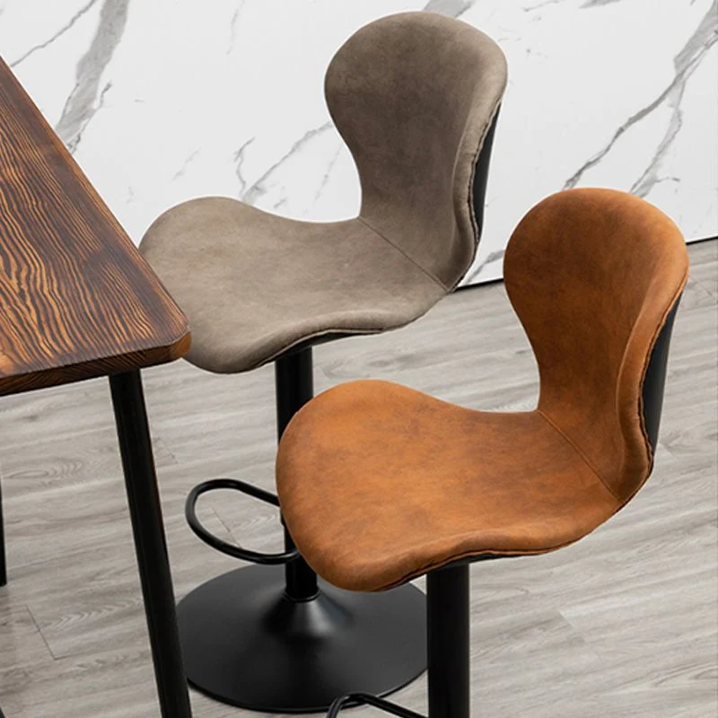Sgabello da bar scandinavo metallo Sgabelli da bar regolabili pelle PU con finitura opaca per interni Clearhalo