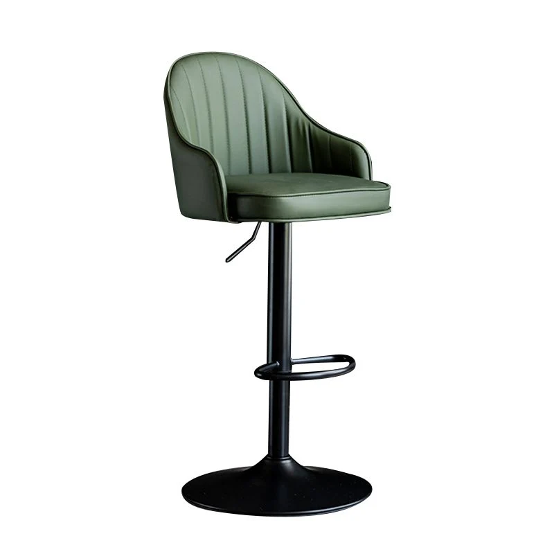 Sgabello da bar scandinavo metallo Sgabelli da bar regolabili pelle PU con schienale basso Clearhalo