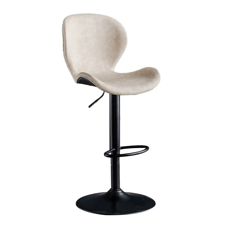 Sgabello da bar scandinavo metallo Sgabelli da bar con schienale basso pelle con finitura opaca per interni Clearhalo