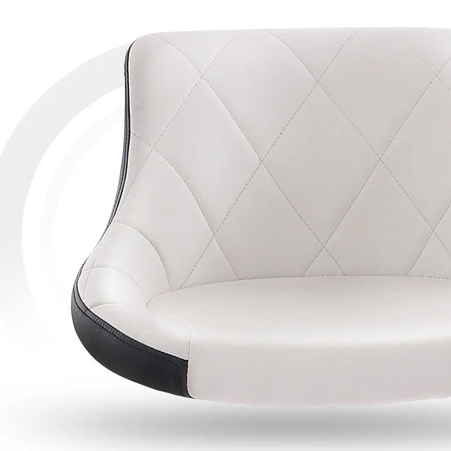 Sgabello da bar scandinavo metallo Sgabello con cuscino ecopelle con schienale basso e base ferro per bar Clearhalo