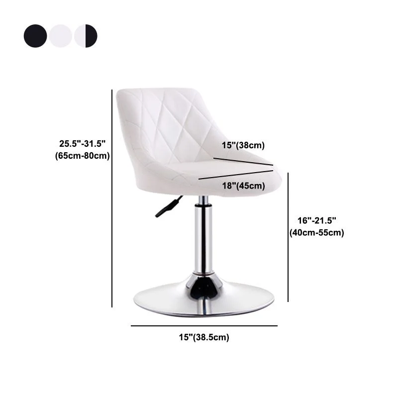 Sgabello da bar scandinavo metallo Sgabello con cuscino ecopelle con schienale basso e base ferro per bar Clearhalo