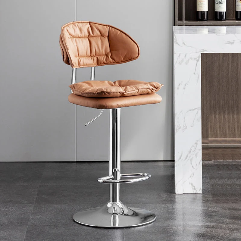 Sgabello da bar scandinavo metallo e tessuto con schienale basso con finitura opaca per interni Clearhalo