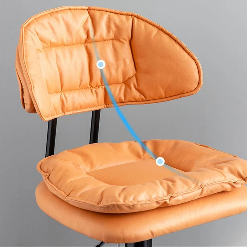 Sgabello da bar scandinavo metallo e tessuto con schienale basso con finitura opaca per interni Clearhalo