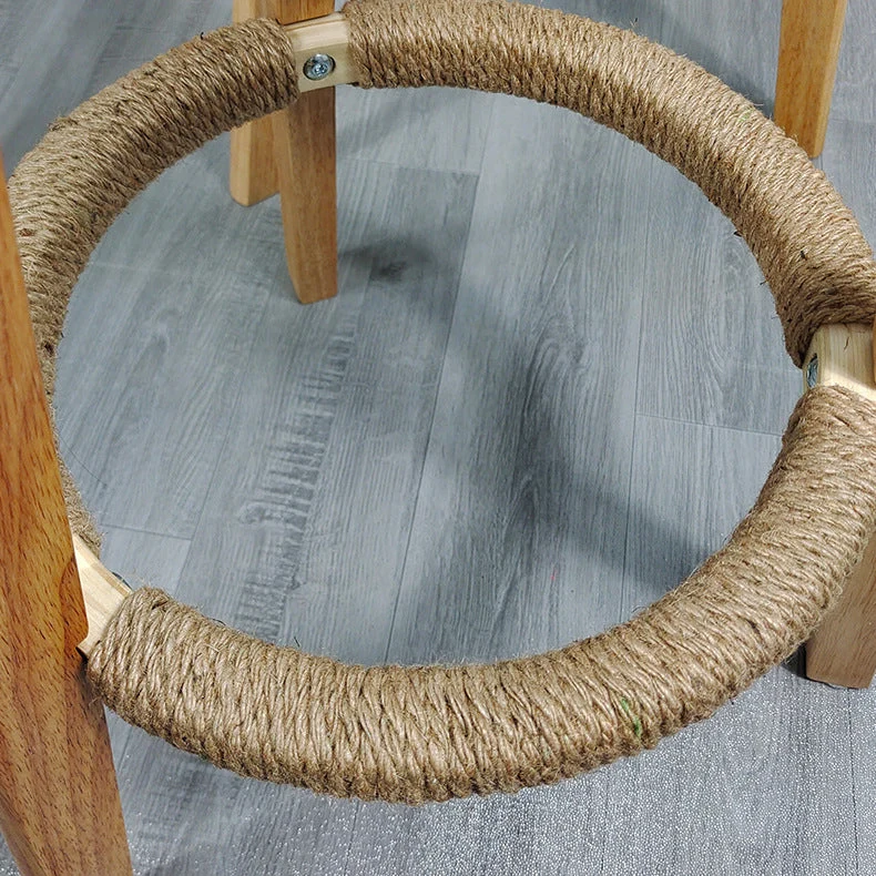 Sgabello da bar scandinavo per la casa legno massello Sgabello poggiapiedi con finitura opaca Clearhalo