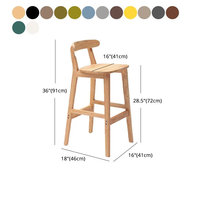 Sgabello da bar scandinavo per la casa legno di gomma Sgabello imbottito con finitura opaca Clearhalo