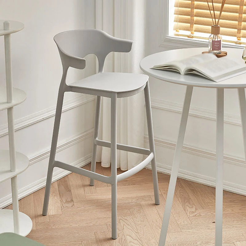 Sgabello da bar scandinavo plastica con finitura opaca, sgabello da tè al latte armato Clearhalo