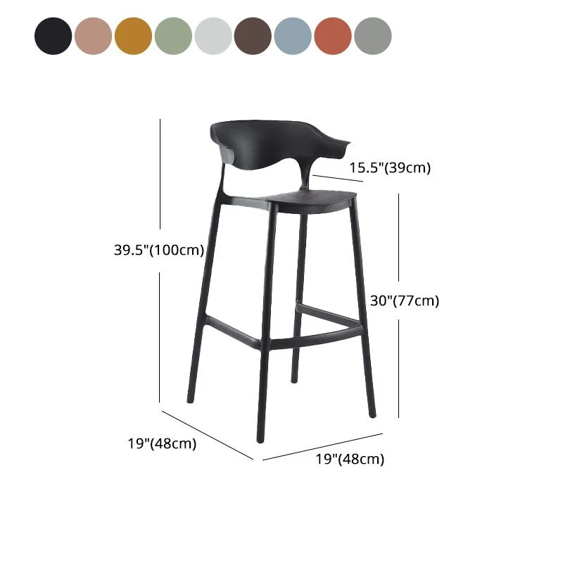 Sgabello da bar scandinavo plastica con finitura opaca, sgabello da tè al latte armato Clearhalo