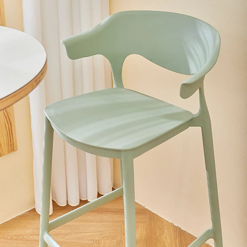 Sgabello da bar scandinavo plastica con finitura opaca, sgabello da tè al latte armato Clearhalo
