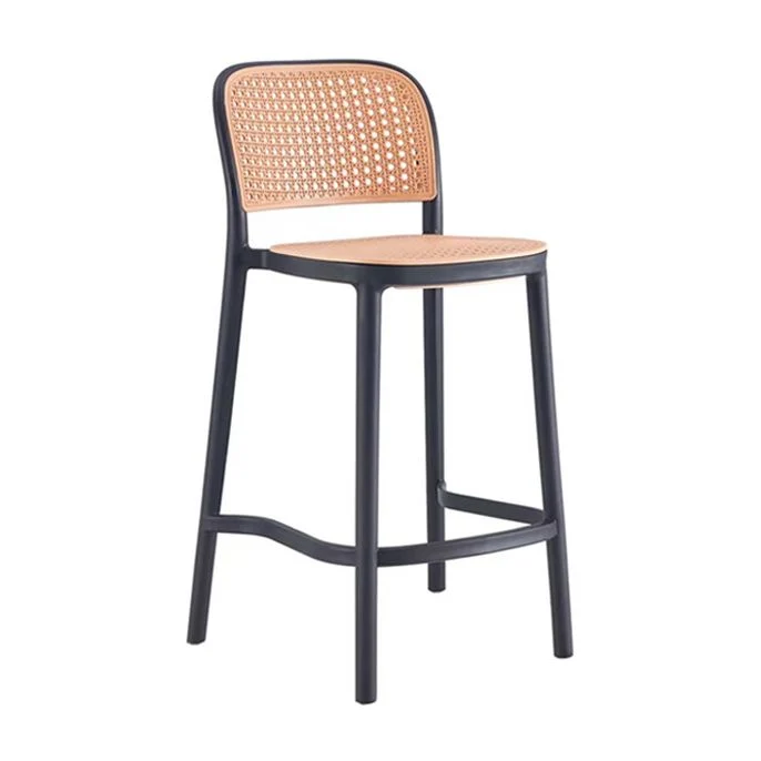 Sgabello da bar scandinavo plastica per mobili plastica, seduta rettangolare, con finitura opaca Clearhalo