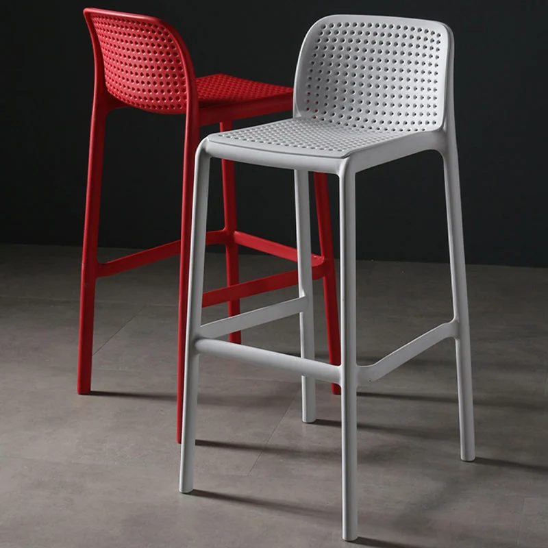 Sgabello da bar scandinavo plastica Sgabello da bancone plastica Seduta rettangolare con finitura opaca Clearhalo