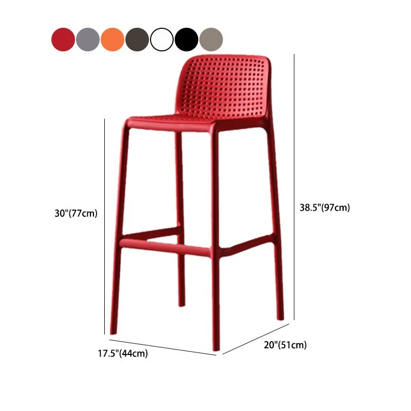 Sgabello da bar scandinavo plastica Sgabello da bancone plastica Seduta rettangolare con finitura opaca Clearhalo