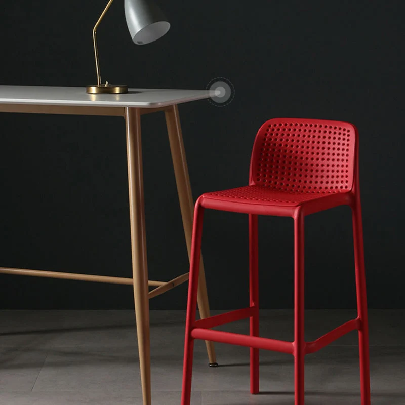 Sgabello da bar scandinavo plastica Sgabello da bancone plastica Seduta rettangolare con finitura opaca Clearhalo
