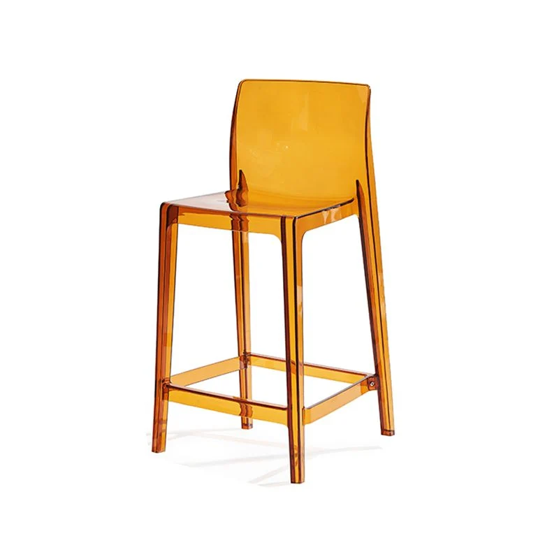 Sgabello da bar scandinavo senza braccioli Sgabello da bancone acrilico con schienale basso Clearhalo