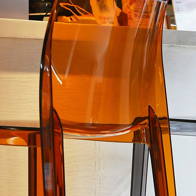 Sgabello da bar scandinavo senza braccioli Sgabello da bancone acrilico con schienale basso Clearhalo