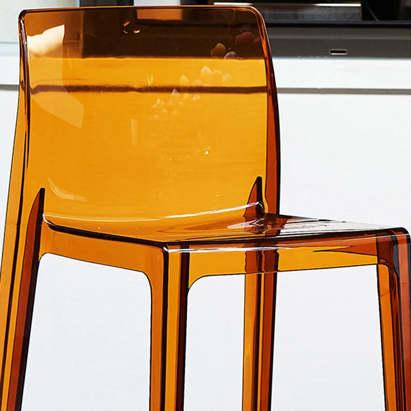Sgabello da bar scandinavo senza braccioli Sgabello da bancone acrilico con schienale basso Clearhalo