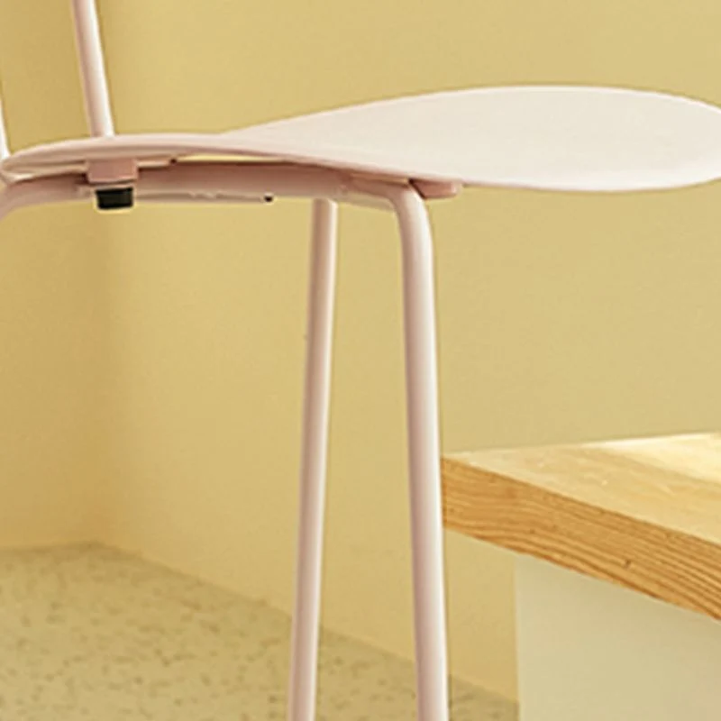 Sgabello da bar senza braccioli con schienale moderno Sgabello da bar metallo con cuscino plastica Clearhalo
