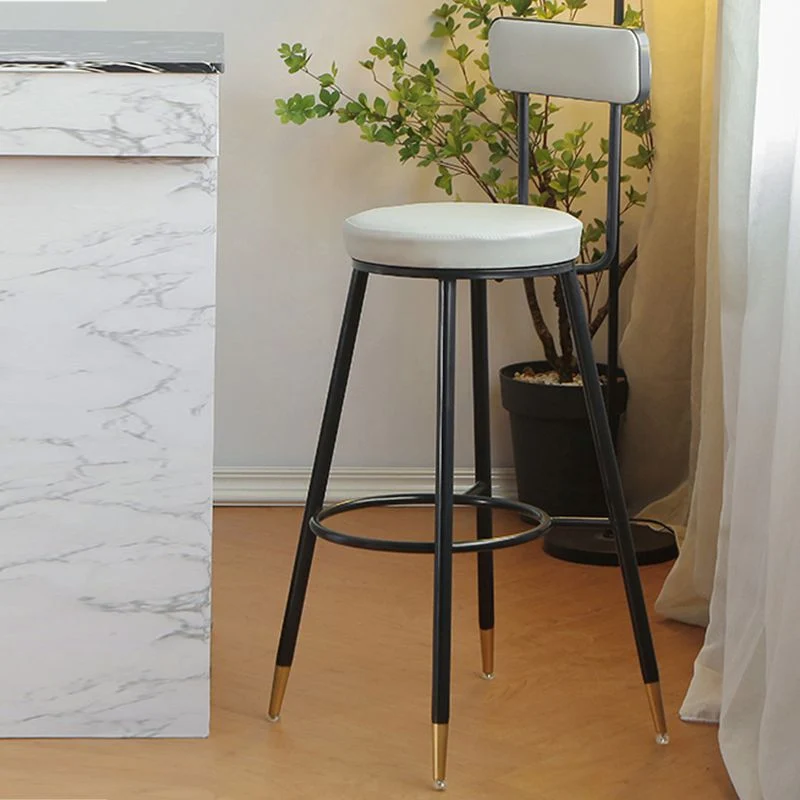 Sgabello da bar senza braccioli imbottito stile Glam per interni Clearhalo