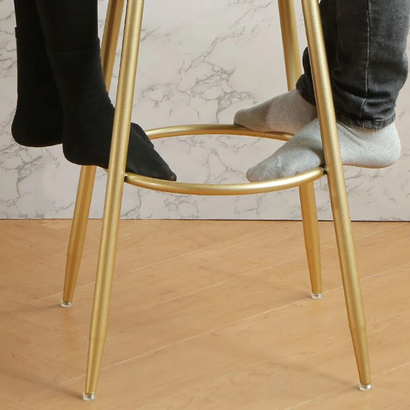 Sgabello da bar senza braccioli imbottito stile Glam per interni Clearhalo