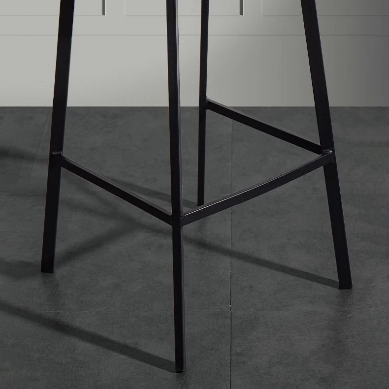 Sgabello da bar senza braccioli per sala da pranzo scandinavo metallo. Sgabello da bar con schienale basso Clearhalo