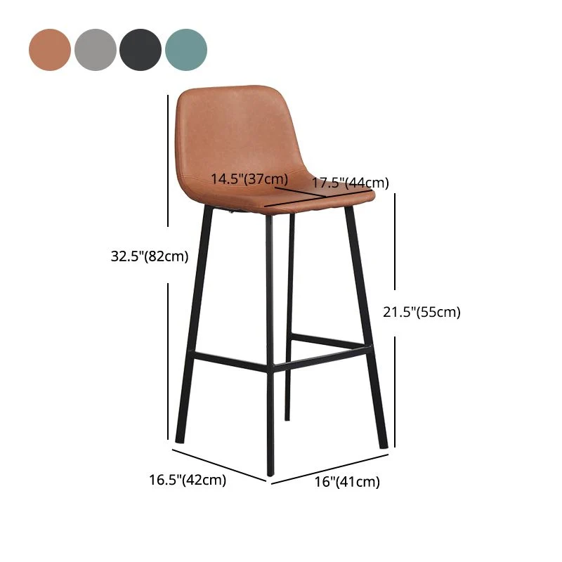 Sgabello da bar senza braccioli per sala da pranzo scandinavo metallo. Sgabello da bar con schienale basso Clearhalo