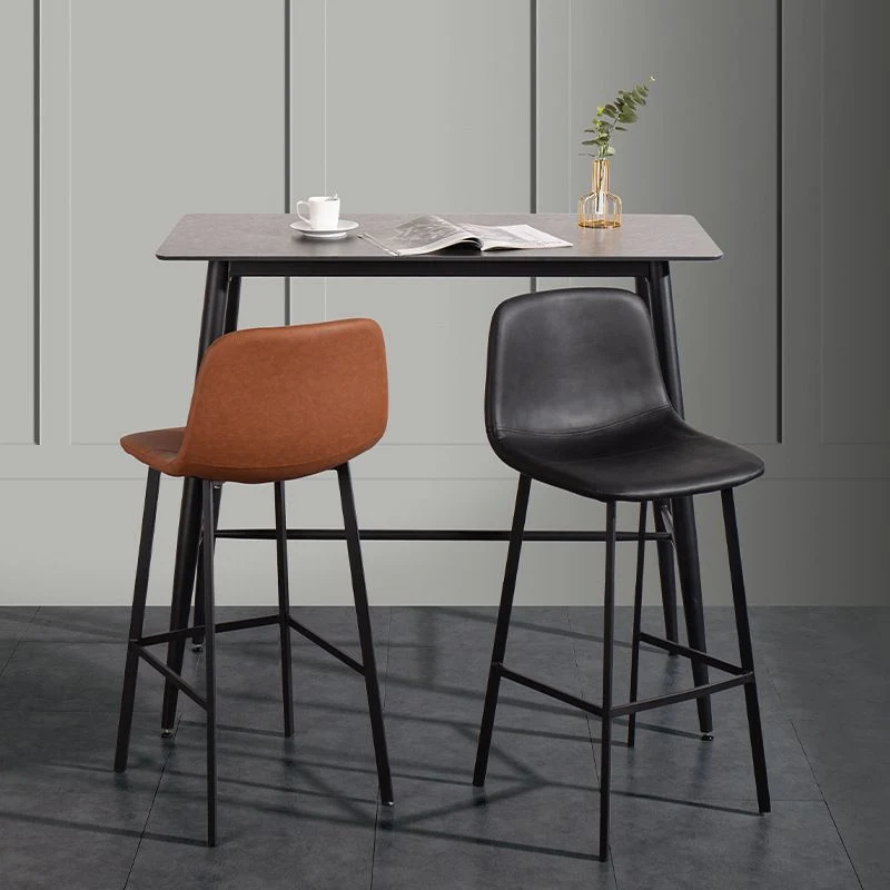 Sgabello da bar senza braccioli per sala da pranzo scandinavo metallo. Sgabello da bar con schienale basso Clearhalo