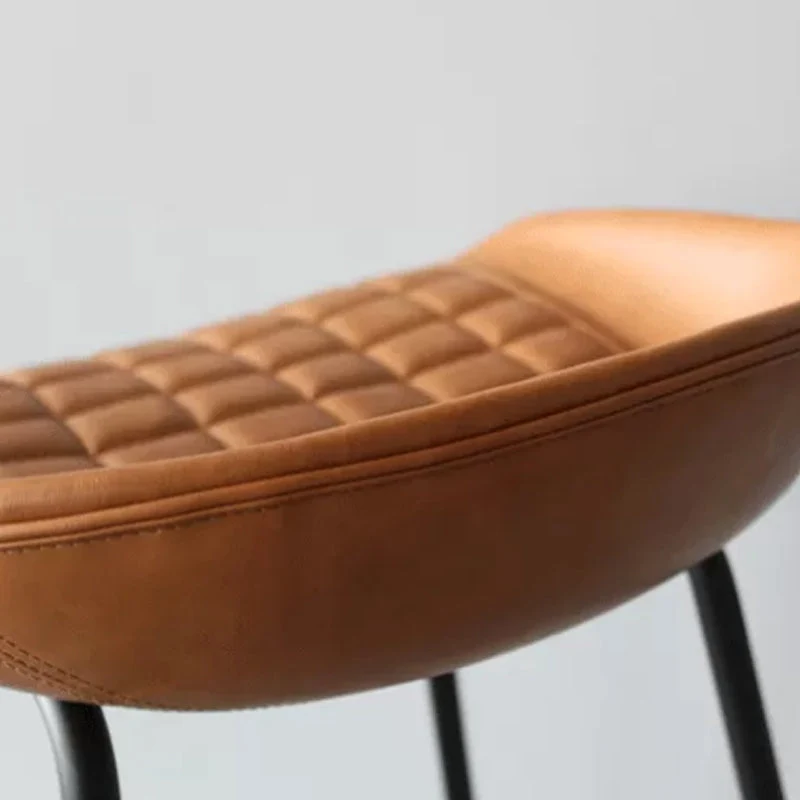Sgabello da bar senza braccioli per sala da pranzo, cucina scandinava metallo, con schienale basso Clearhalo