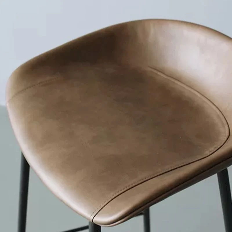 Sgabello da bar senza braccioli per sala da pranzo, cucina scandinava metallo, con schienale basso Clearhalo