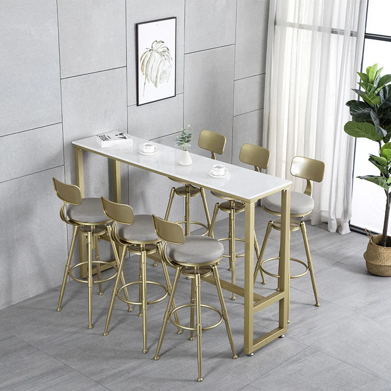 Sgabello da bar stile glam da salotto Sgabello da bar dorato 4 gambe con pedale Clearhalo