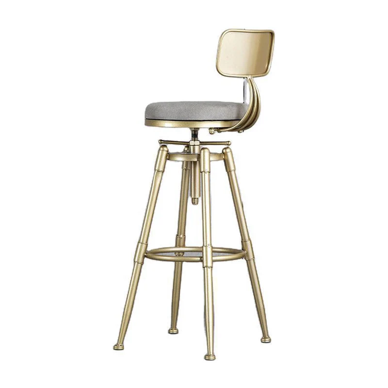 Sgabello da bar stile glam da salotto Sgabello da bar dorato 4 gambe con pedale Clearhalo