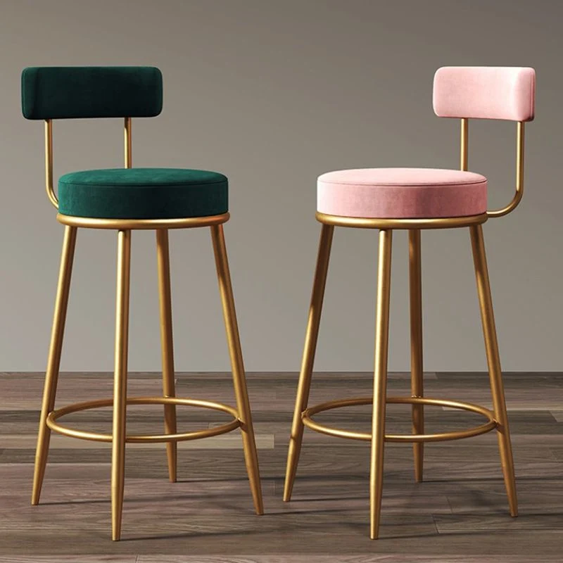 Sgabello da bar stile Glam Sgabello da bar rotondo con gambe metallo Clearhalo