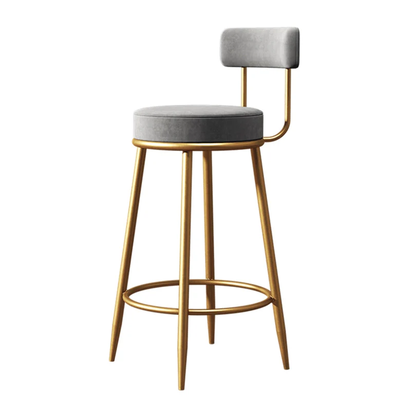 Sgabello da bar stile Glam Sgabello da bar rotondo con gambe metallo Clearhalo