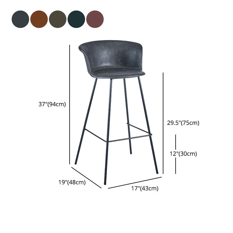 Sgabello da bar stile industriale Sgabello da bancone pelle PU con gambe metallo Clearhalo