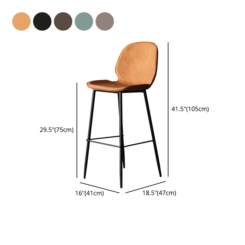 Sgabello da bar stile industriale Sgabello da bar da bancone pelle PU con gambe metallo per cucina Clearhalo