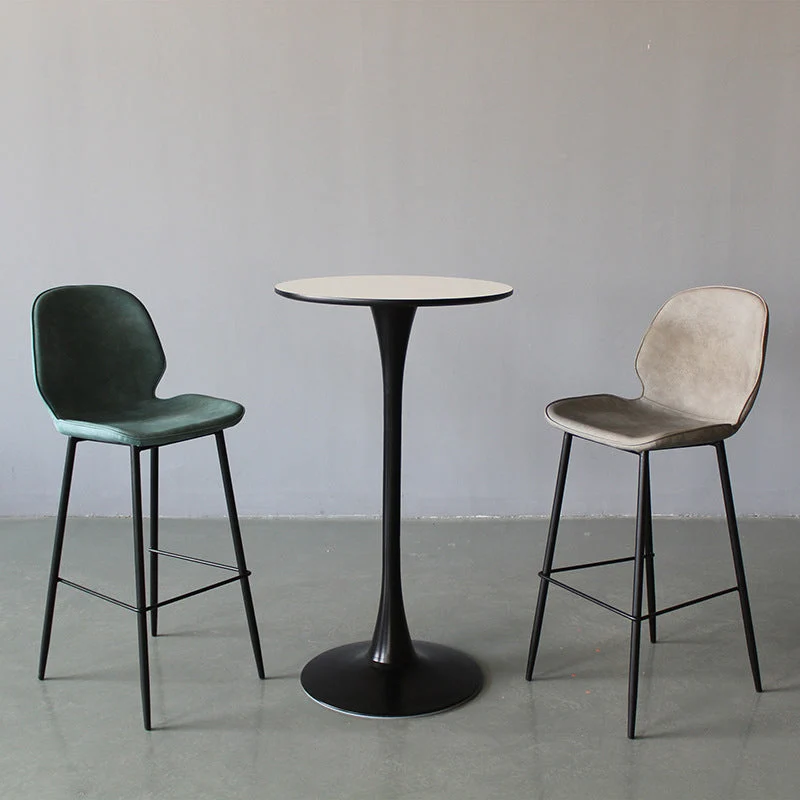 Sgabello da bar stile industriale Sgabello da bar da bancone pelle PU con gambe metallo per cucina Clearhalo