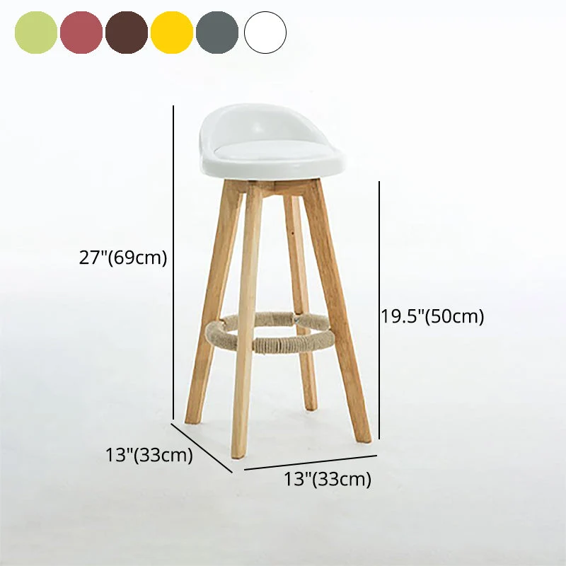 Sgabello bar stile moderno con schienale basso Sgabello bar legno per ristorante Clearhalo