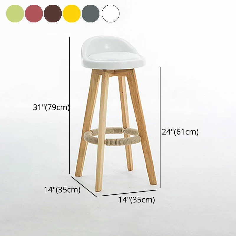 Sgabello bar stile moderno con schienale basso Sgabello bar legno per ristorante Clearhalo