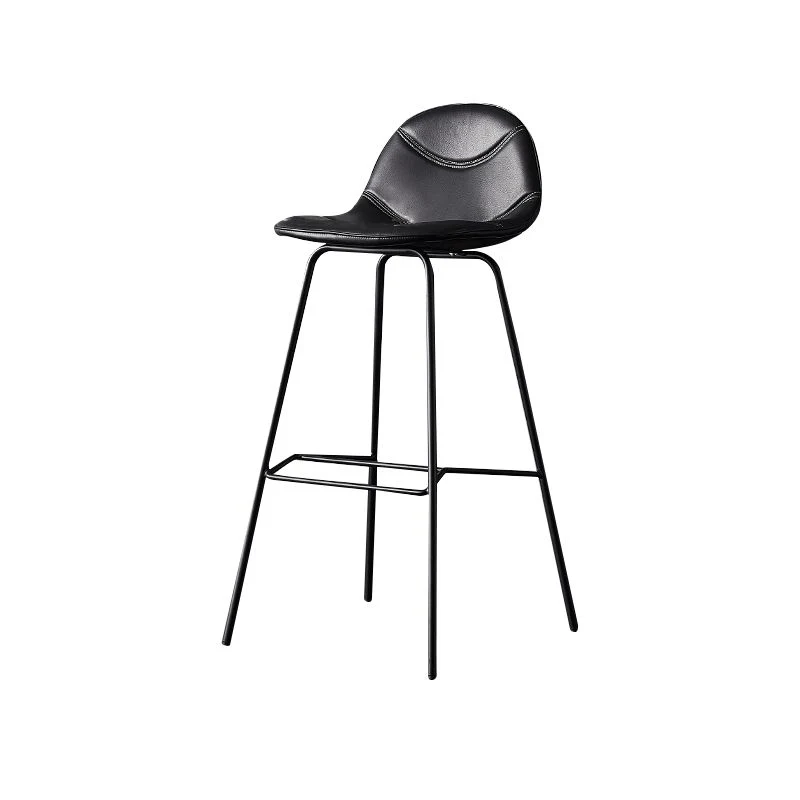 Sgabello da bar stile moderno con sedile avvolgente, sgabello da bar con gambe metallo per la casa Clearhalo