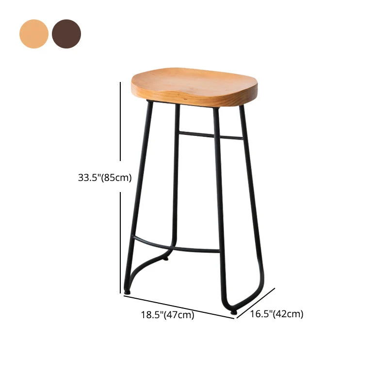 Sgabello da bar stile moderno senza schienale Sgabello da bar con sedile sella e gambe metallo Clearhalo