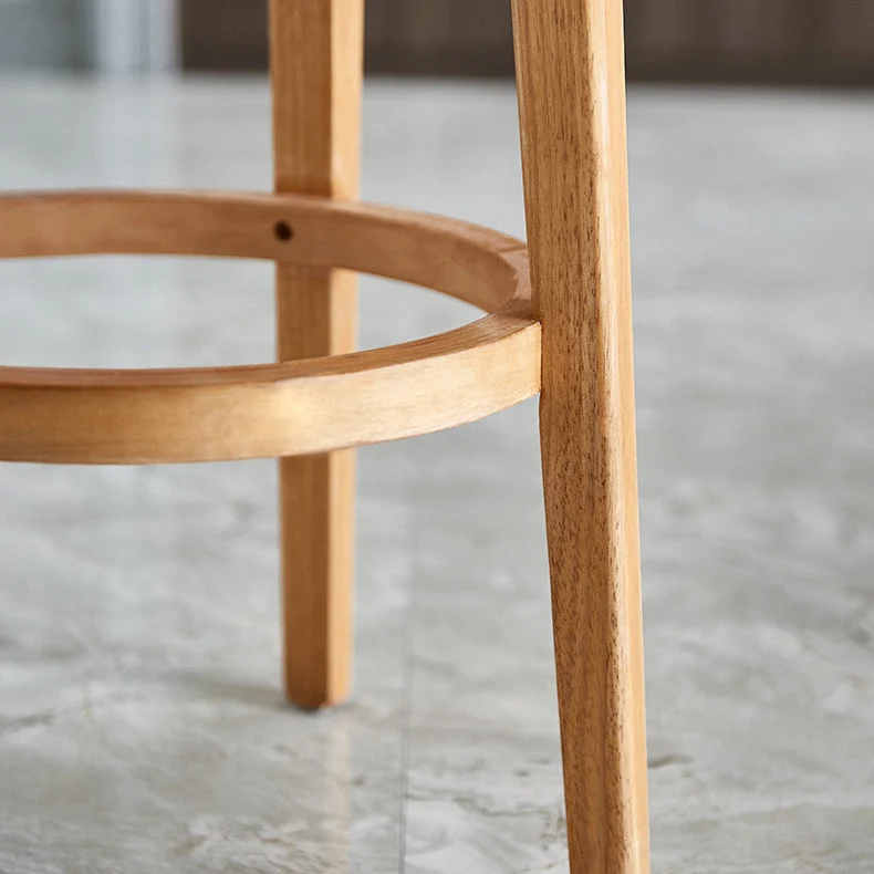 Sgabello da bar stile moderno Sgabello da bancone rotondo con gambe legno per cucina Clearhalo